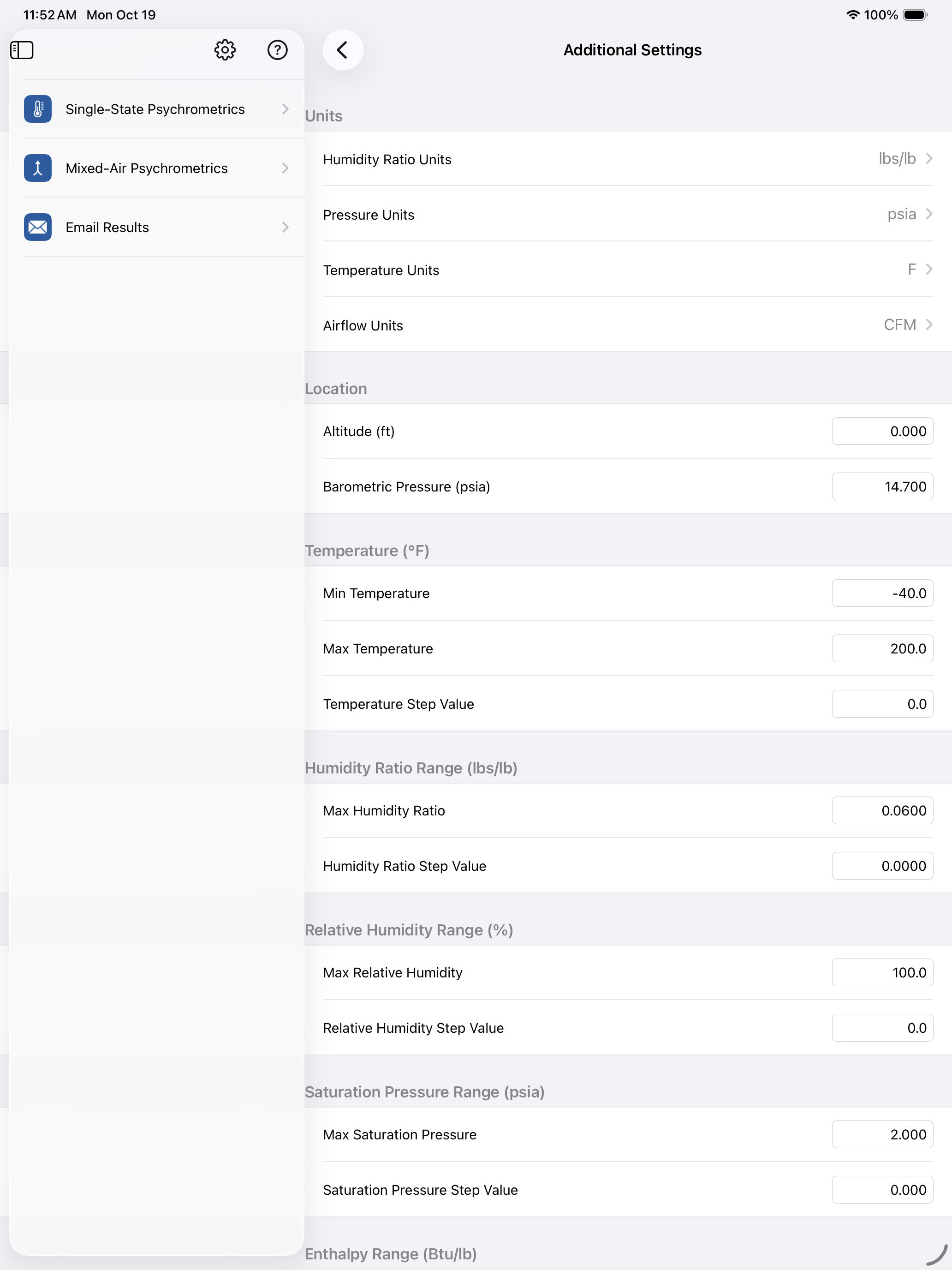 Psychrometric Plus App
